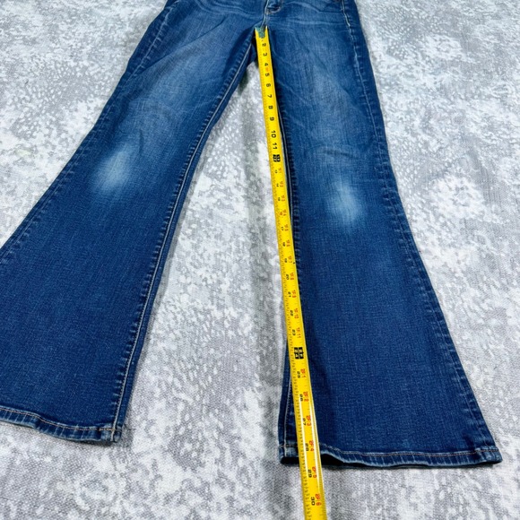 American Eagle Hi-Rise Flare Jeans Medium Wash Size 2 Regular Stretch Denim - Picture 3 of 11
